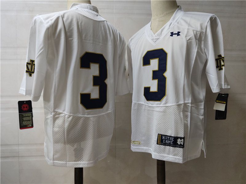 Men Norte Dame Fighting Irish #3 No Name White Elite 2025 NCAA Jersey->ncaa teams->NCAA Jersey
